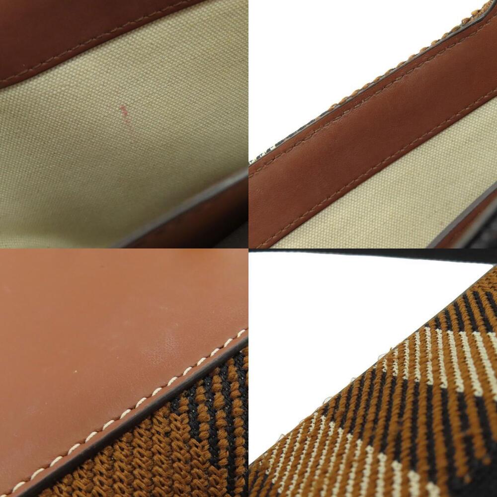 Burberry Check Shoulder Bag Canvas Leather - Picture 7 of 11